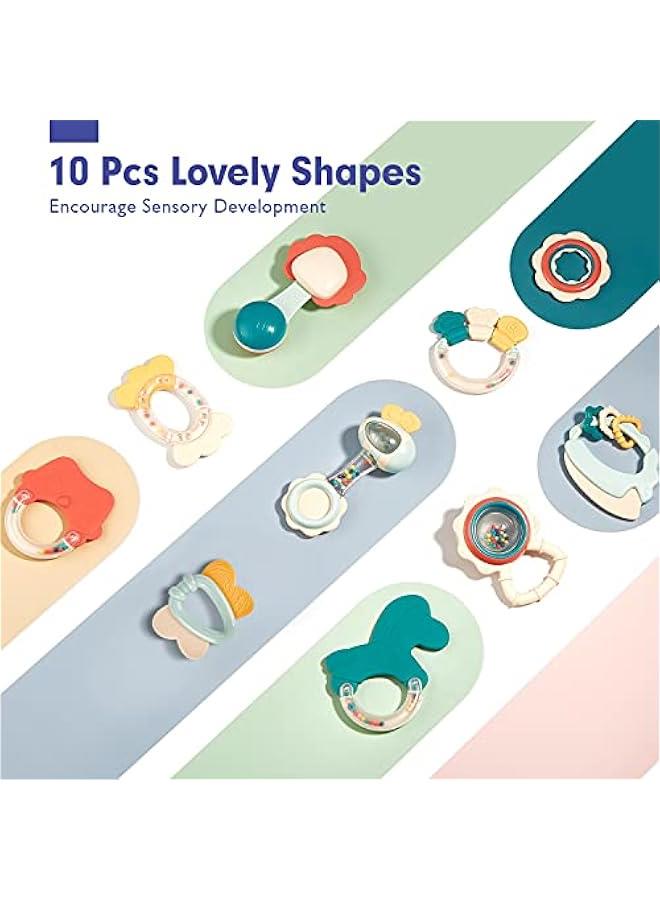 Baby Toys 0-6 Months - Baby Rattles Teething Toys for Babies 0-6 Months, Infant Baby Toys 6-12 Months, Teething Toy 3-6 Months, Montessori Baby Gifts  Basket Stuffers Toys Ages 0-2 - Image 2